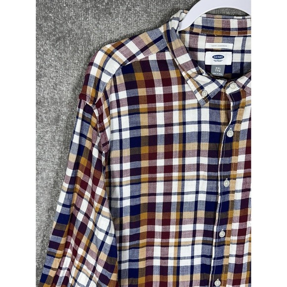 Old Navy Slim Fit Long Sleeve Plaid Flannel Button Down Shirt Mens Size XXL - Picture 7 of 15